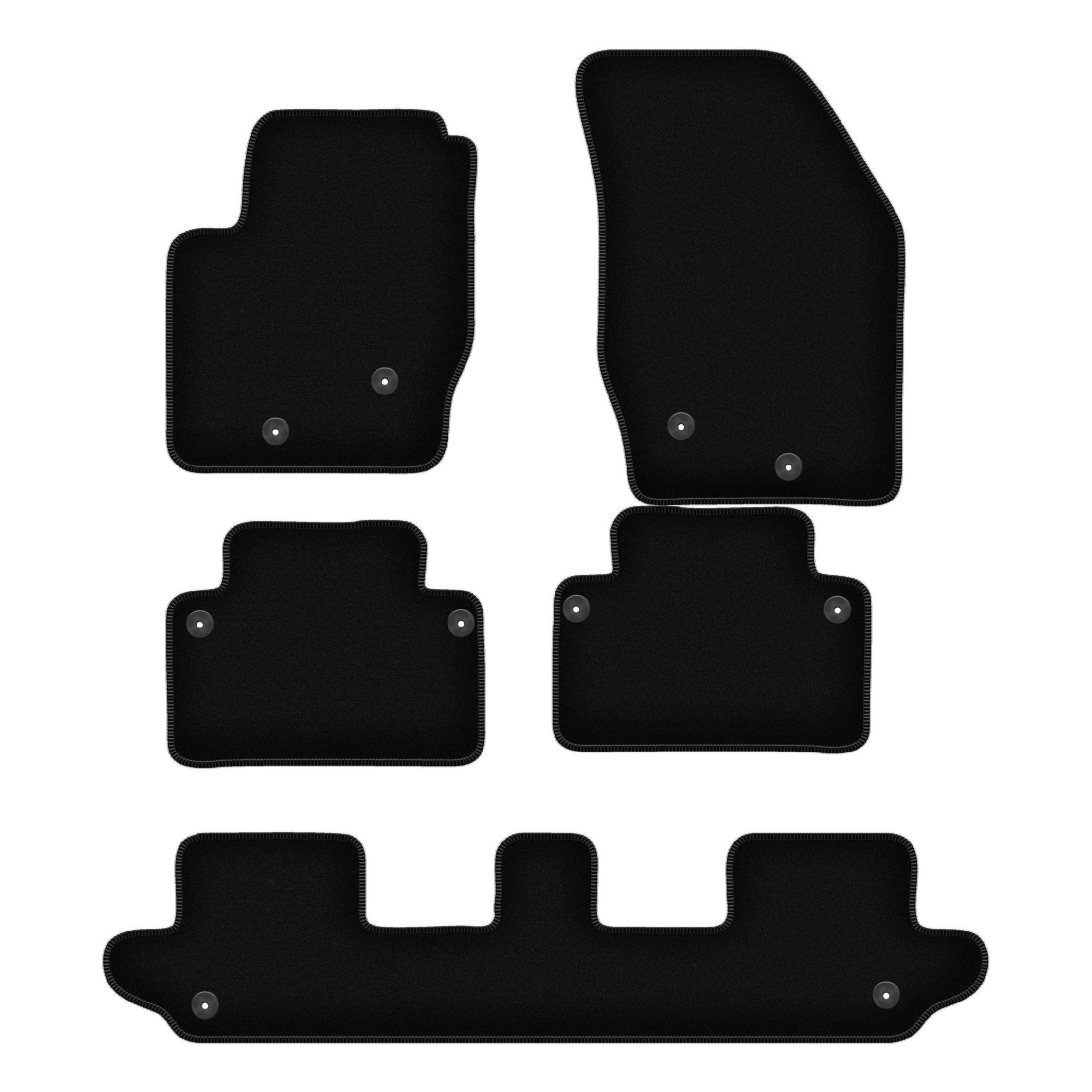 TEMU Alfombras de Velours para Volvo I SUV 7 Plazas (2002-2014) - Negro