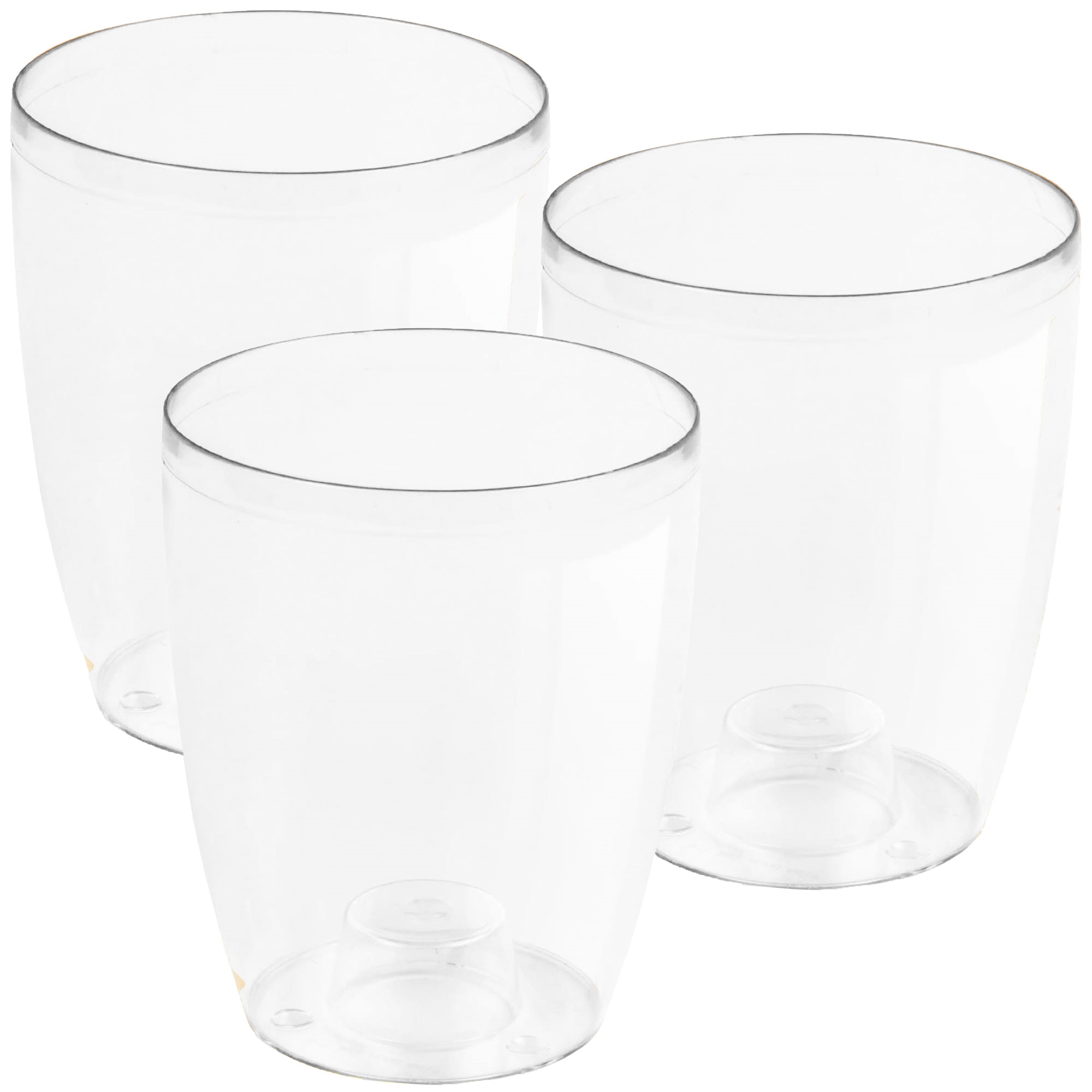Coubi Orchid Plastic Transparent Planter 13.2x16 Cm, White
