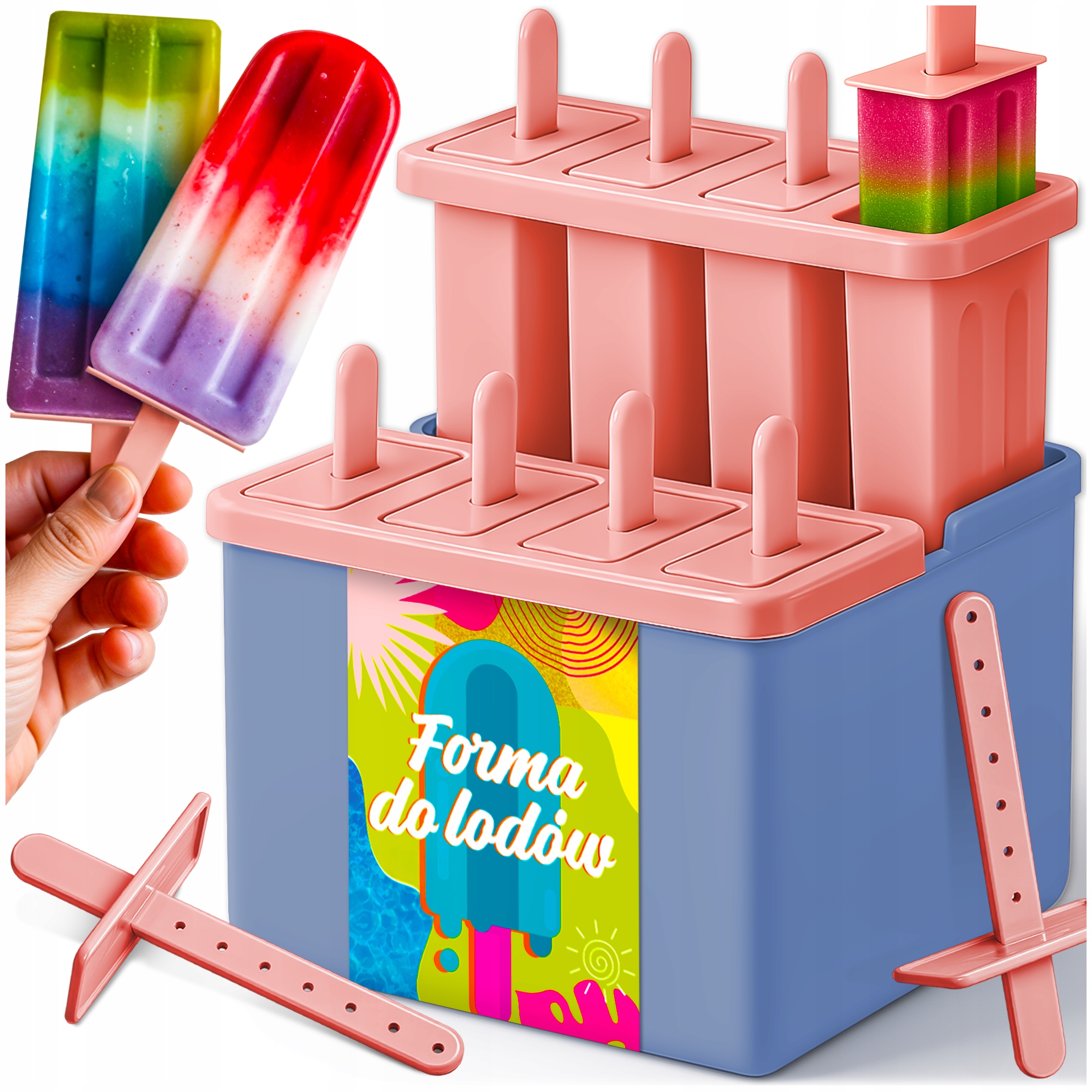 TEMU Kuketo - 8pcs Ice Cream Set At Home - A Set With An Insert And Reusable Sticks, A Mold For Making Ice Cream, , Fit Snacks, For Freezing Juices,
