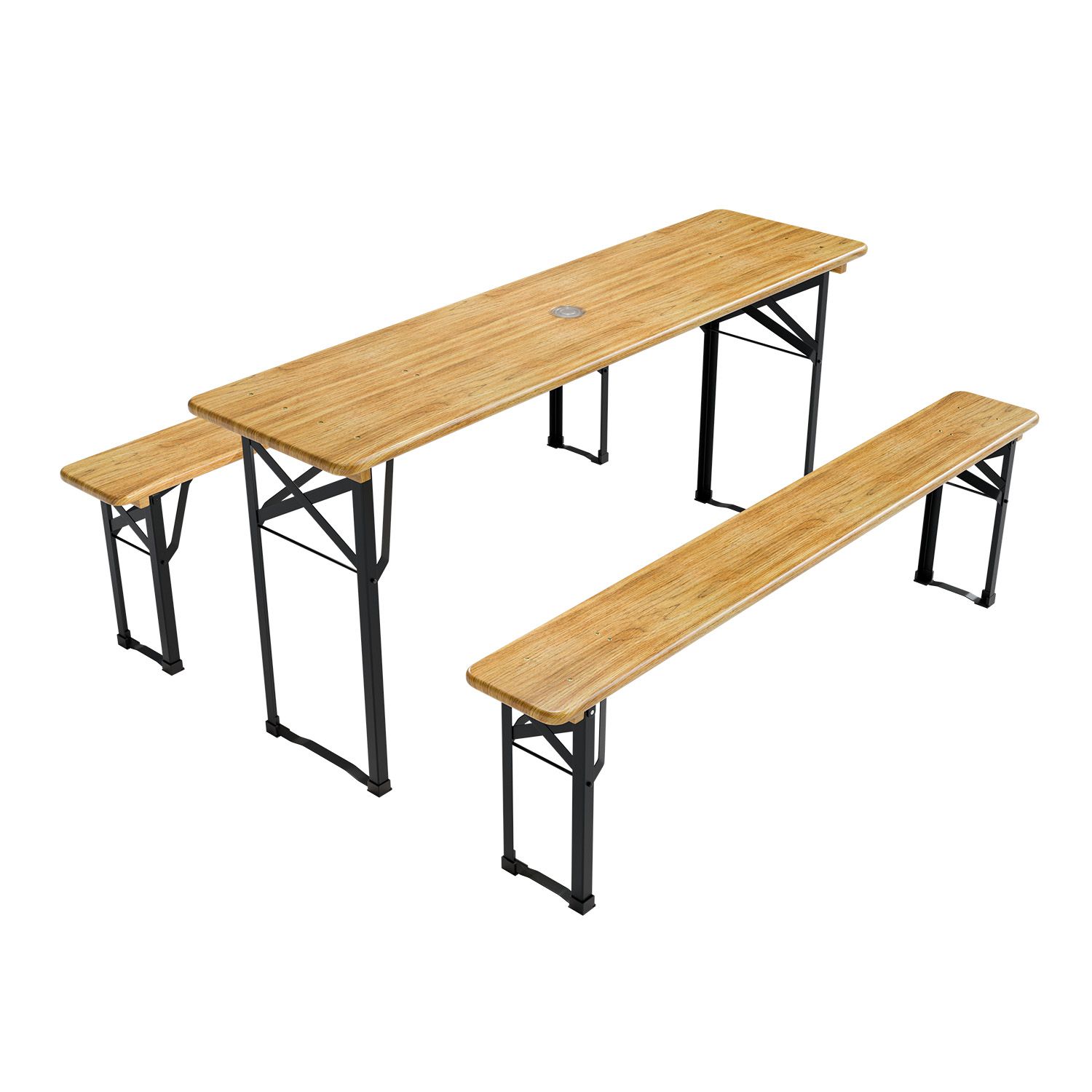 E-shop Bierzeltgarnitur Bichl 3-teilig mit lackiertem Tannenholz 170 cm
