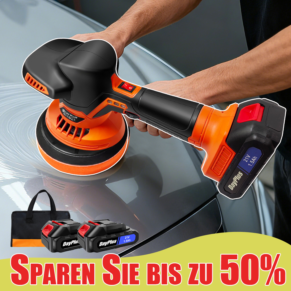 Image of 150mm Cordless Auto Polisher With , 2×21v 1500mah Batteries, Polishing Kit, 6 Up To 5500 Rpm, Wireless Car Polishing Machine