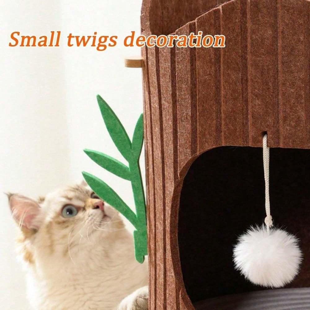 All-Season Enclosed Cat Tree Den with Multi-Layer Bed