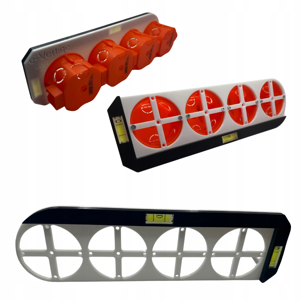 TEMU Pochoir pour boîte électrique 68 mm avec niveau à bulle – Pochoir pour prise 4 trous, espacement 71 mm, traçage précis pour le montage de prises