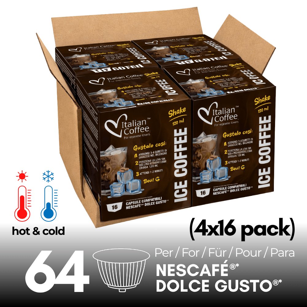 Image of Ice Coffee (64 Capsules) For Nescafé Dolce Gusto, 4 Packs Of 16 Capsules, Cold Coffee Drink, Intense And Refreshing Flavor, Perfect For Summer