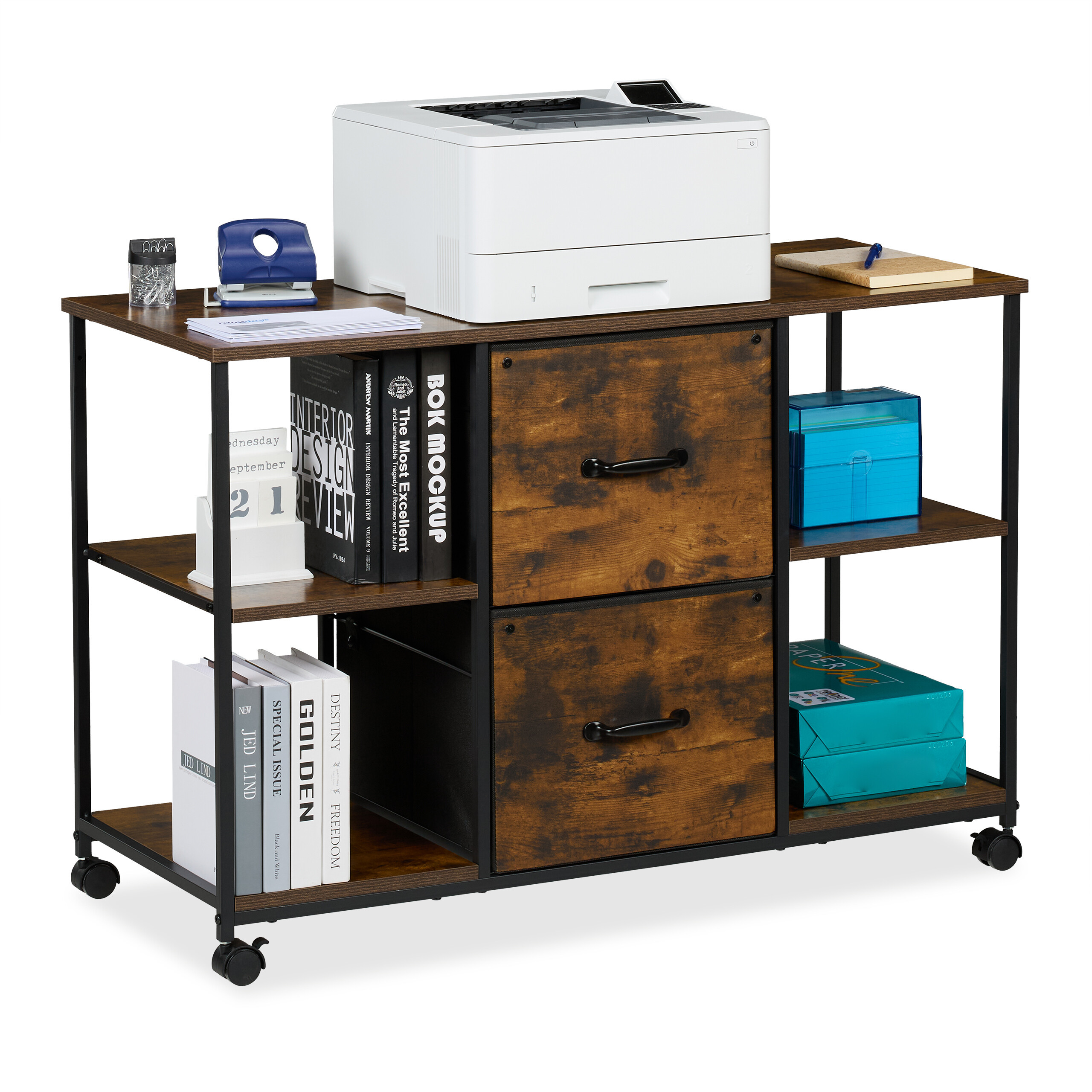 Image of Rollcontainer In Braun/schwarz - (b) 100 X (h) 67 X (t) 40 Cm