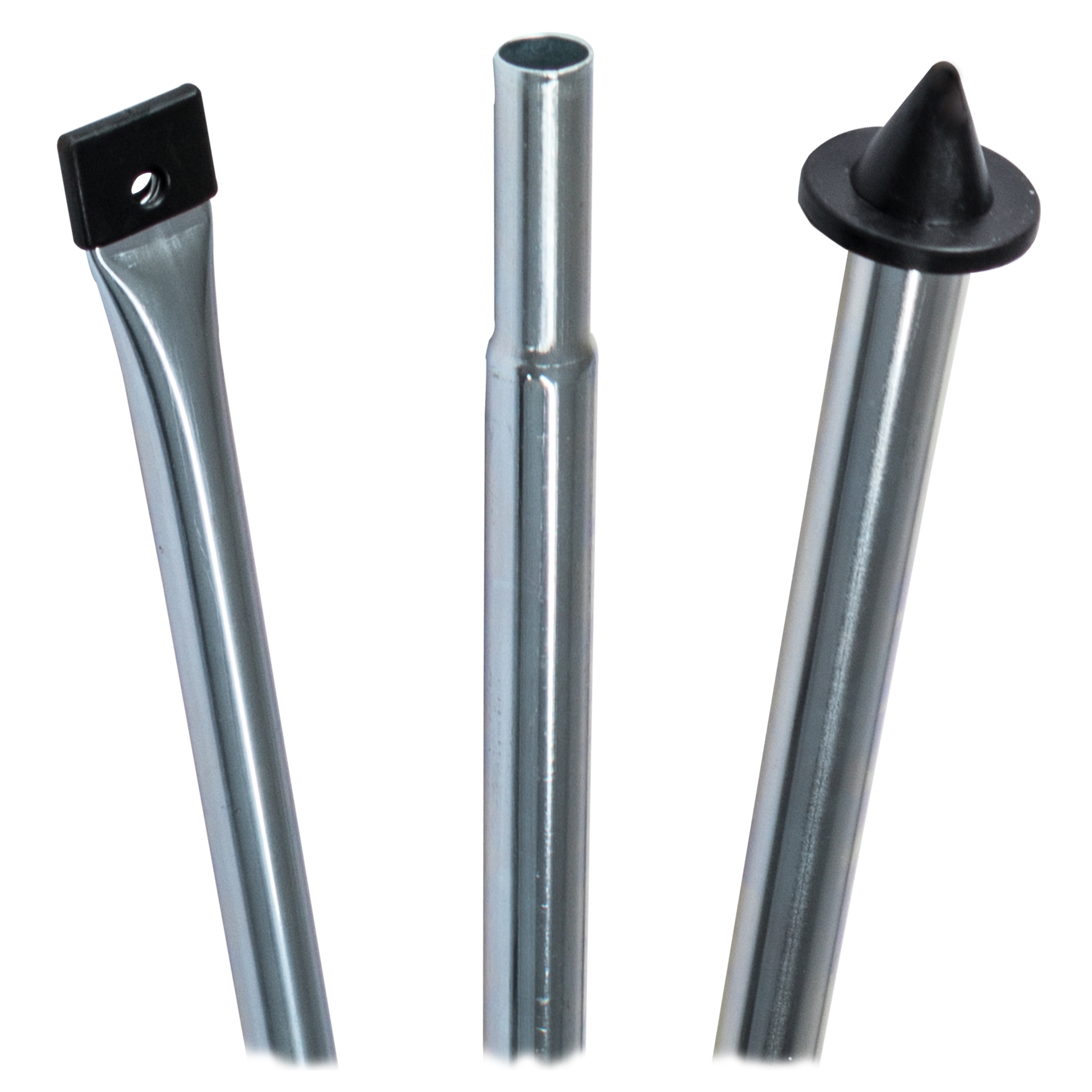 TEMU 2-piece Steel Tension Rod With Ground Tip And Flat End - Made Of 3 Parts - Telescopic Tent Pole 95-254 Cm, Stable And Sturdy - Replacement Poles