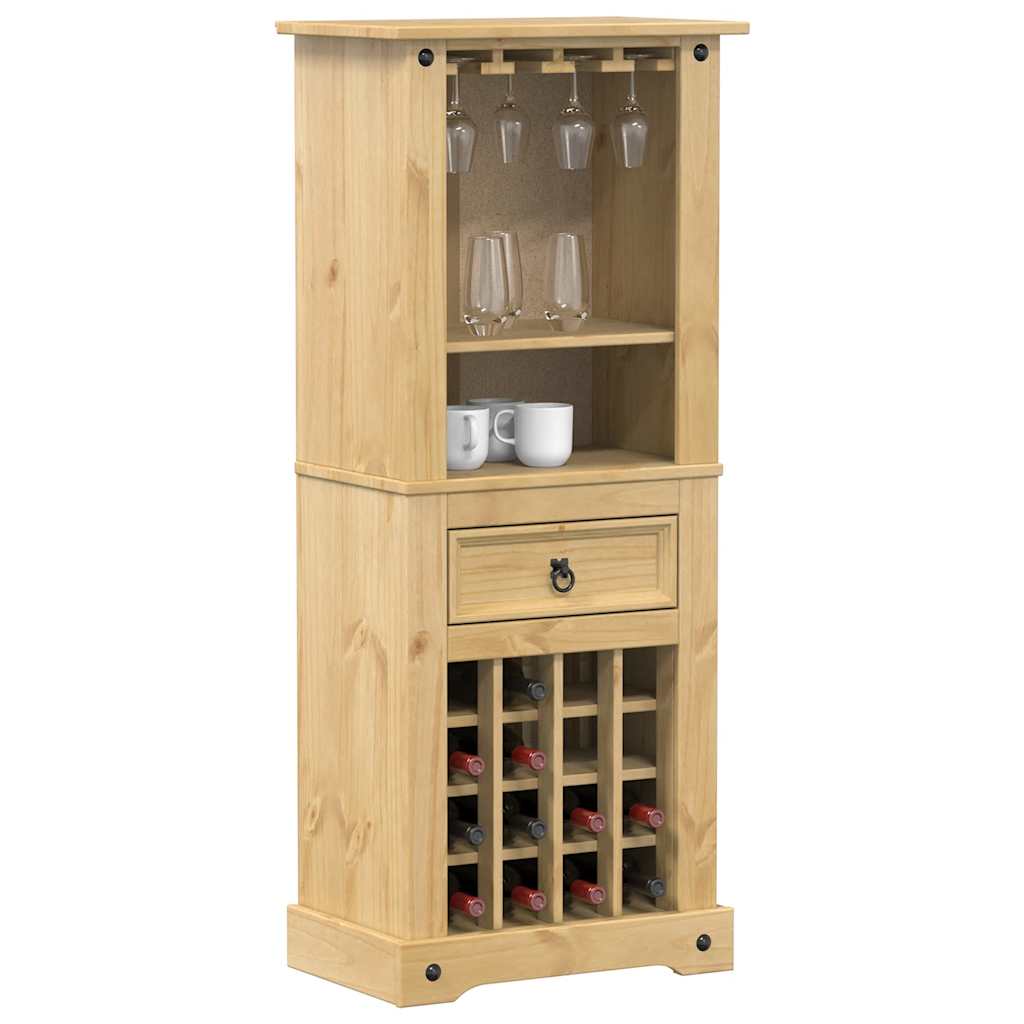 Vidaxl Wine Rack, Bottle Rack With Drawer Compartments, Bottle Holder For Kitchen Dining Room Living Room, Wine Cabinet Wine Stand, Solid Pine Wood