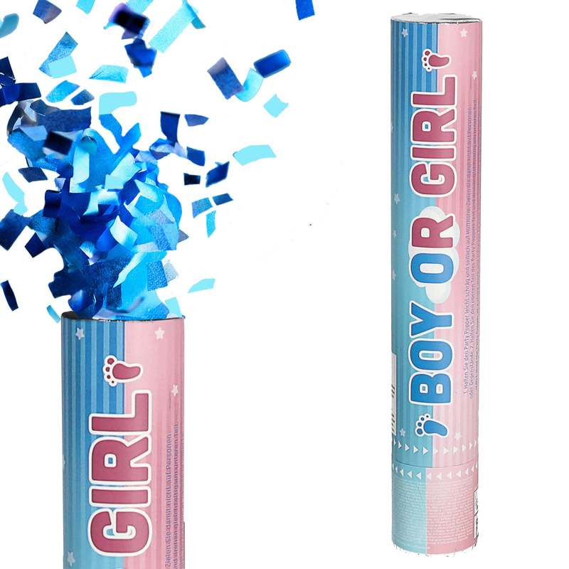 Party Popper 'boy Or Girl' For Girls/boys 30cm Paper Pink/light Cannon Confetti Shower Birth Boy Without 5-8m