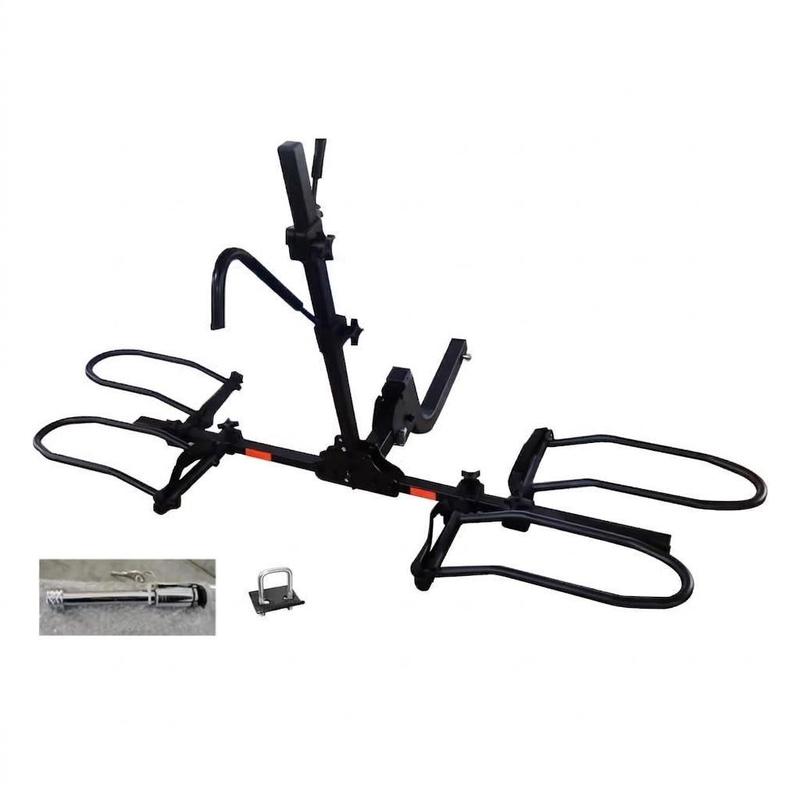 Image of Q235 Foldable Bike Rack For Car, To 180 Lbs, Fits 2 Bicycles, Max Tire Width 5.5 Inches, Includes 4 Wheel Straps, Safety Pin, , And 2 Reflective Strips