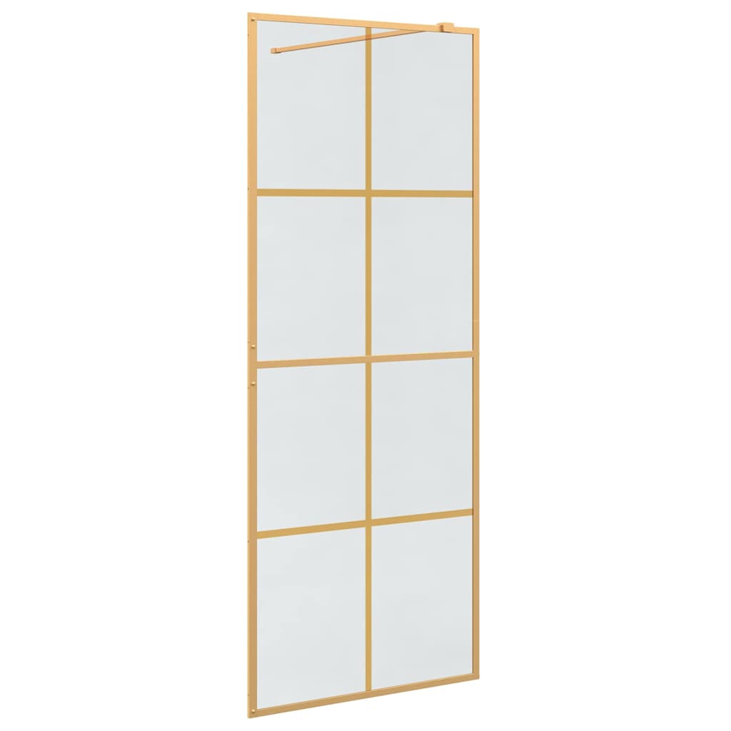 Mayfair Walk-in Shower Wall Gold 80 x 195 cm Tempered Glass