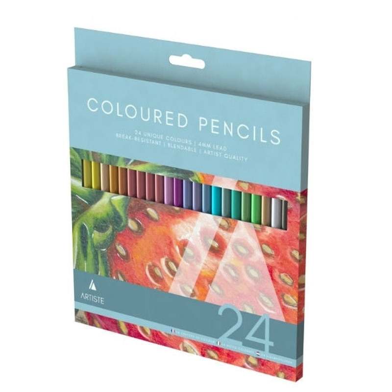 TEMU 24 Pack Artist Colouring Pencils | Professional Colour Pencils Set | Vibrant Pencils For Drawing Sketching Shading