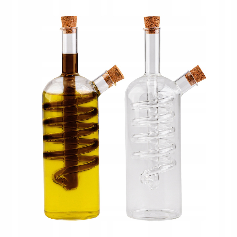 TEMU 2-in-1 Double Spiral Vinegar Oil Dispenser Bottle, 300 Ml, For Vinegar And Oil