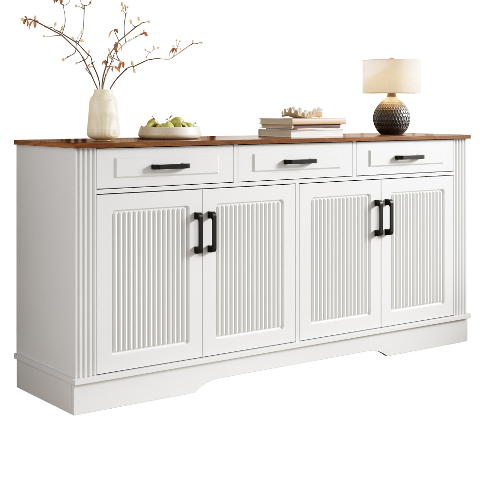 Image of Living Room Cabinet, Sideboard, 3d Vertical Stripes, 3 Drawers, , Body, Suitable For , Living Rooms, Dining Rooms, Etc.