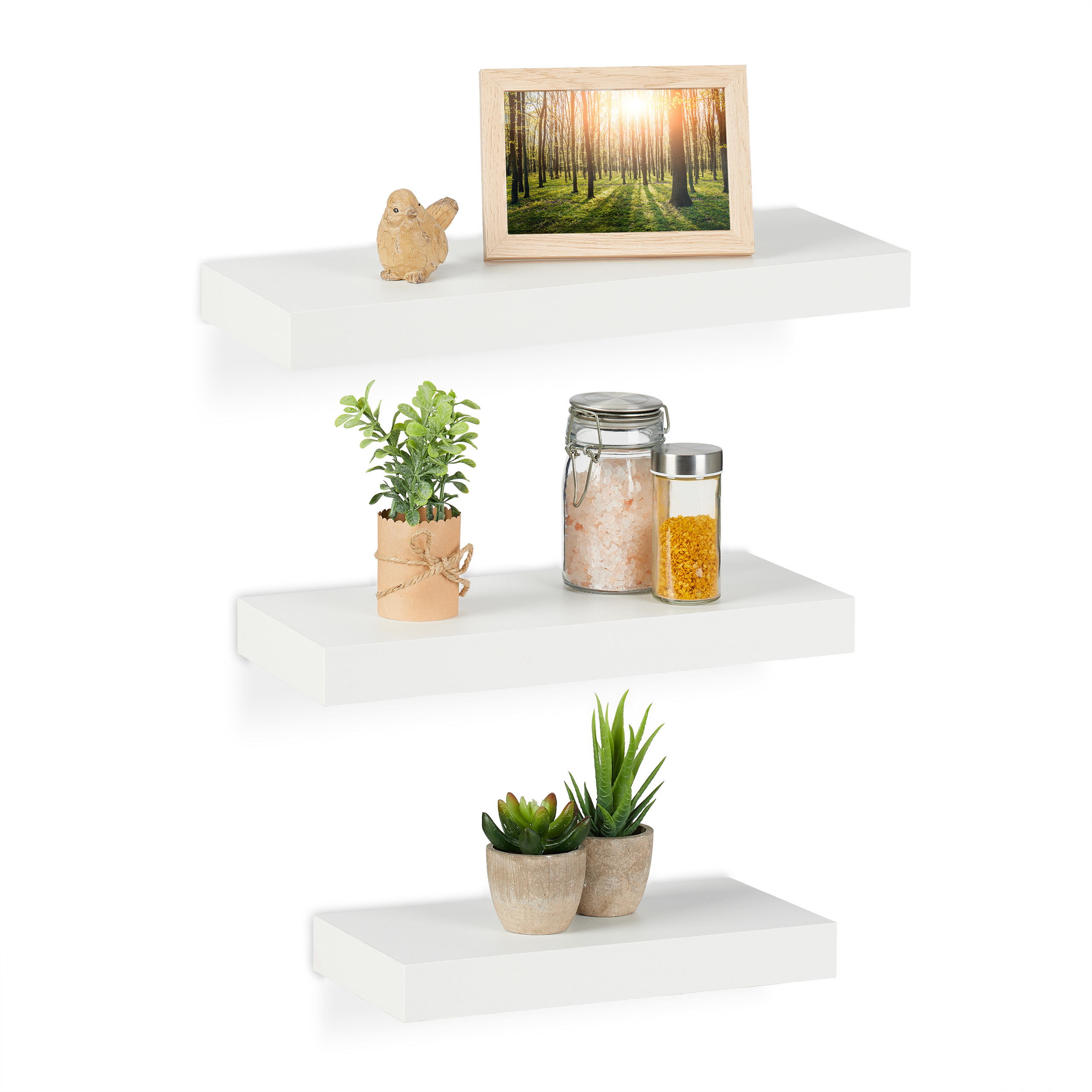 3-piece Wall Shelf Set In White