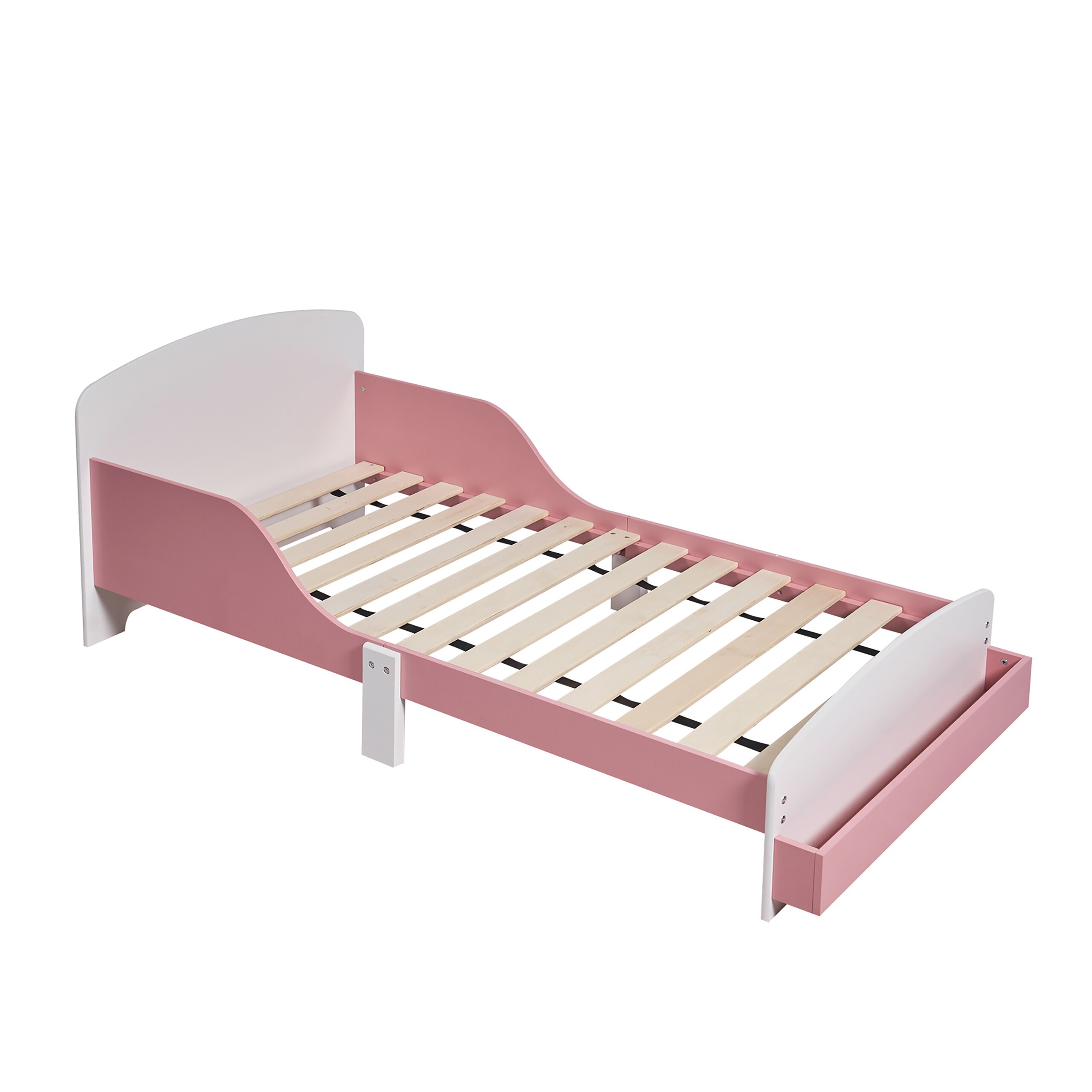 Pink/white Children's Bed - 70 X 140 Cm