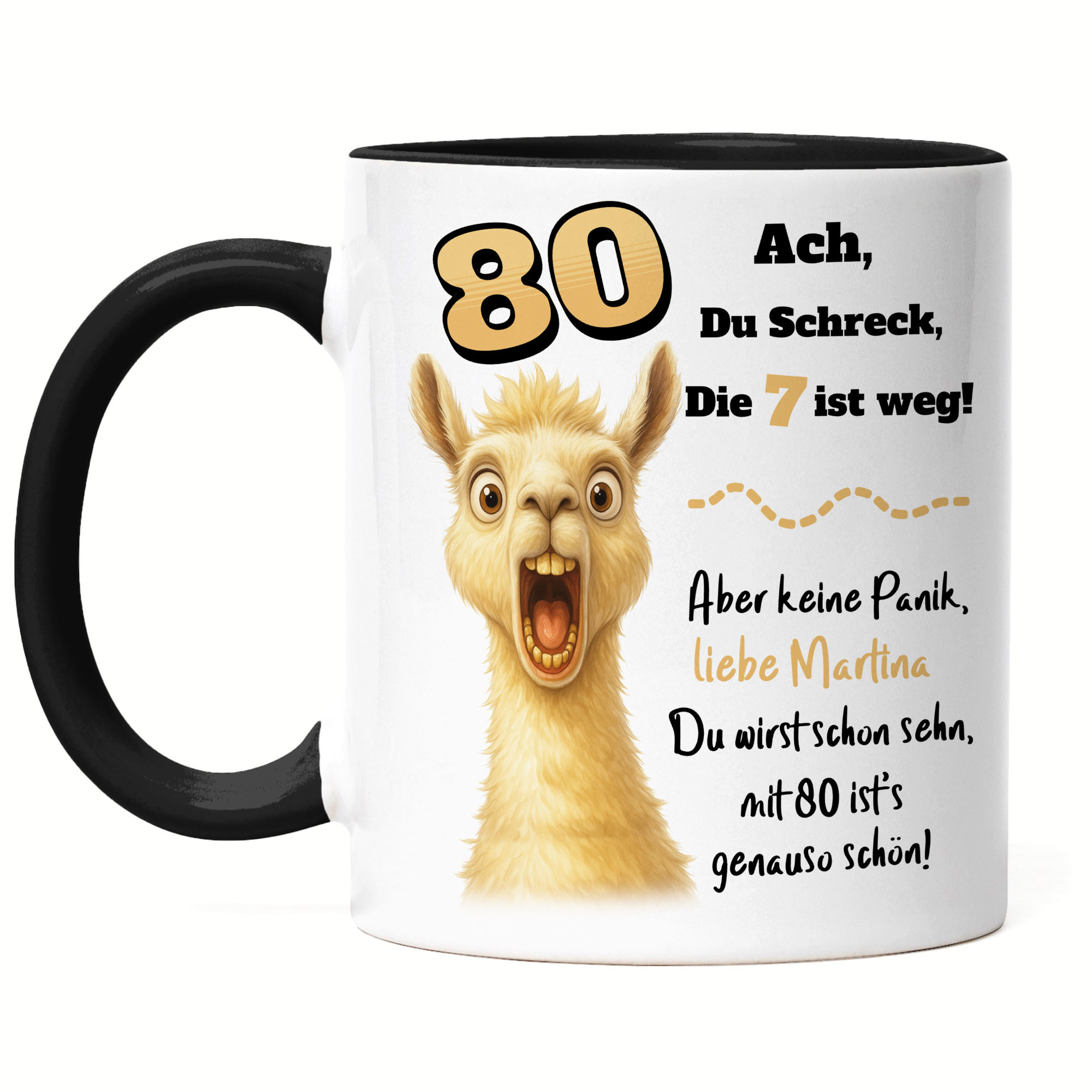 80th Birthday Mug - Personalized With Name - Funny Saying ", Is Gone" - Gift For 80 Years - Yellow Mug