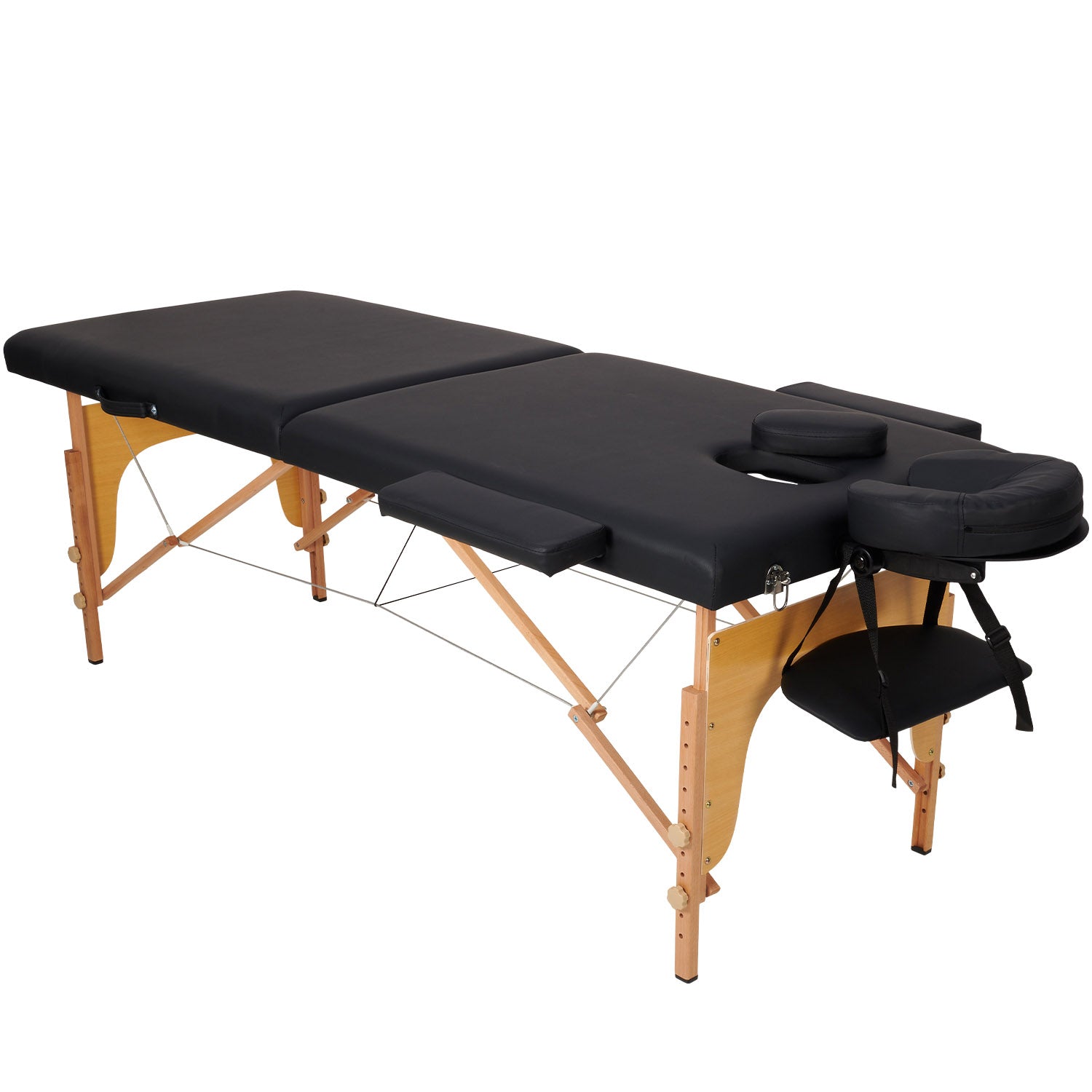 Table - Foldable - 250kg Capacity - 8 Height Settings - Includes Storage Bag - Treatment Table - Black