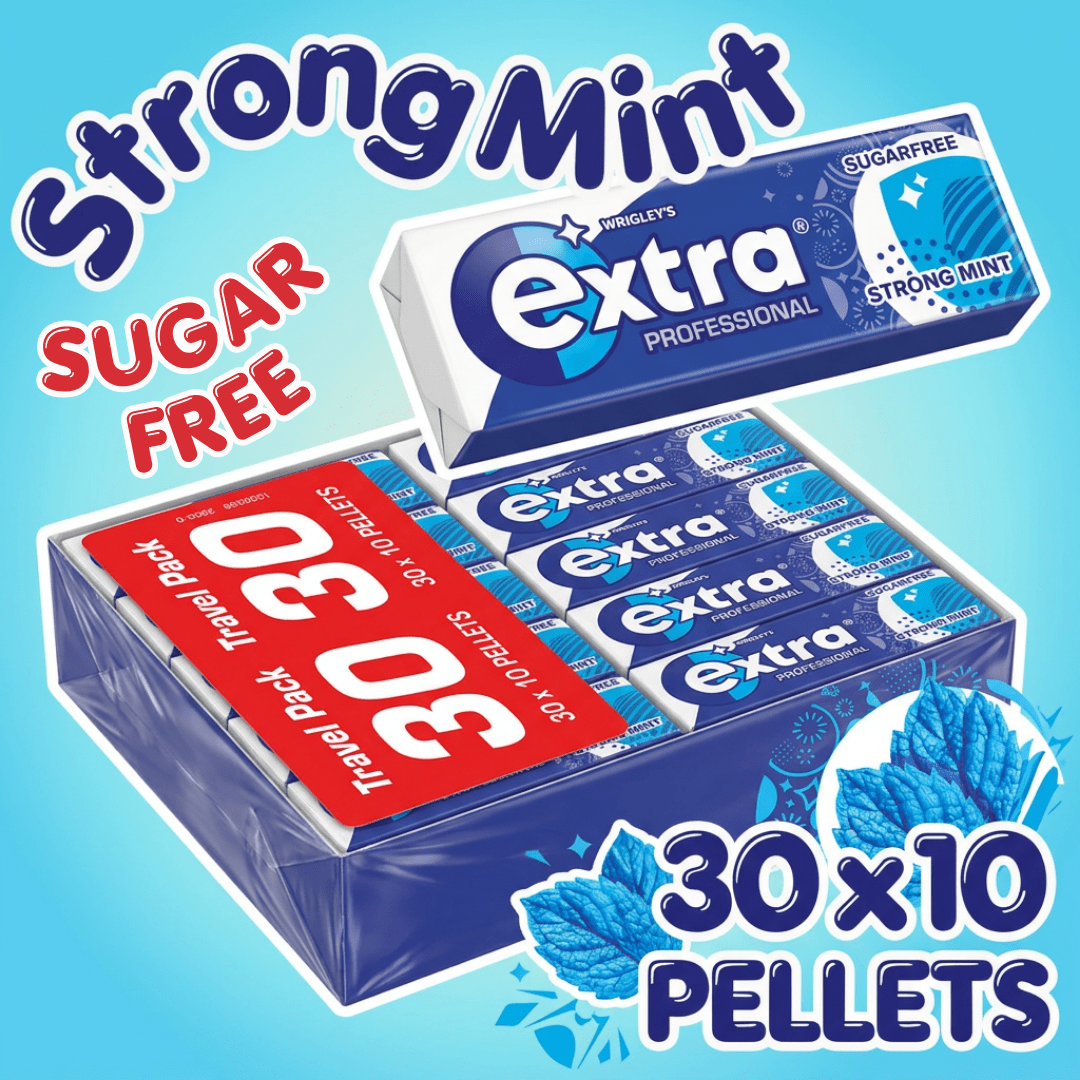 Image of Wrigley's Extra Professional Strong Mint Sugar-free Chewing Gum Multipack | 30 × 10 Pieces