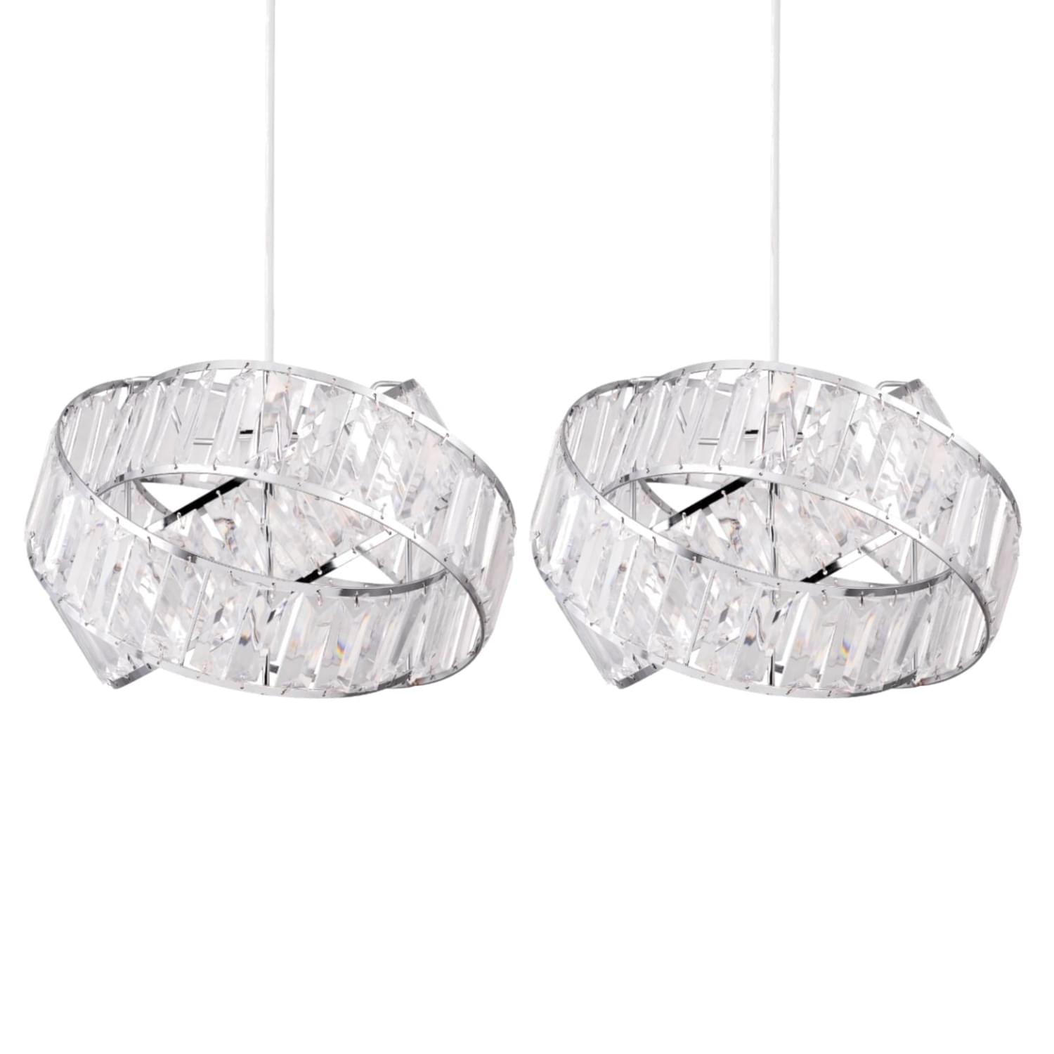 TEMU Set Of 2 Clear Layered Twist Ceiling Light Shades