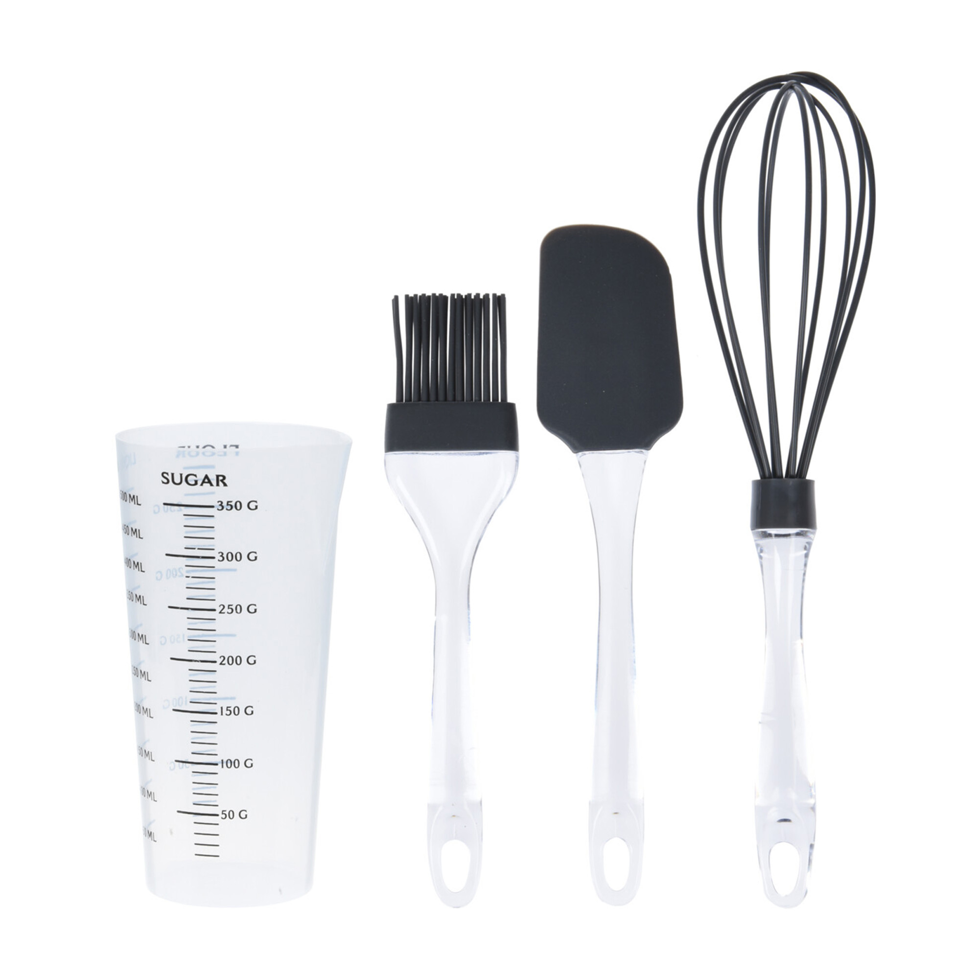 Baking Set: Measuring Cup, Spatula, Whisk, And Brush - Heat Resistant Up To 425°c