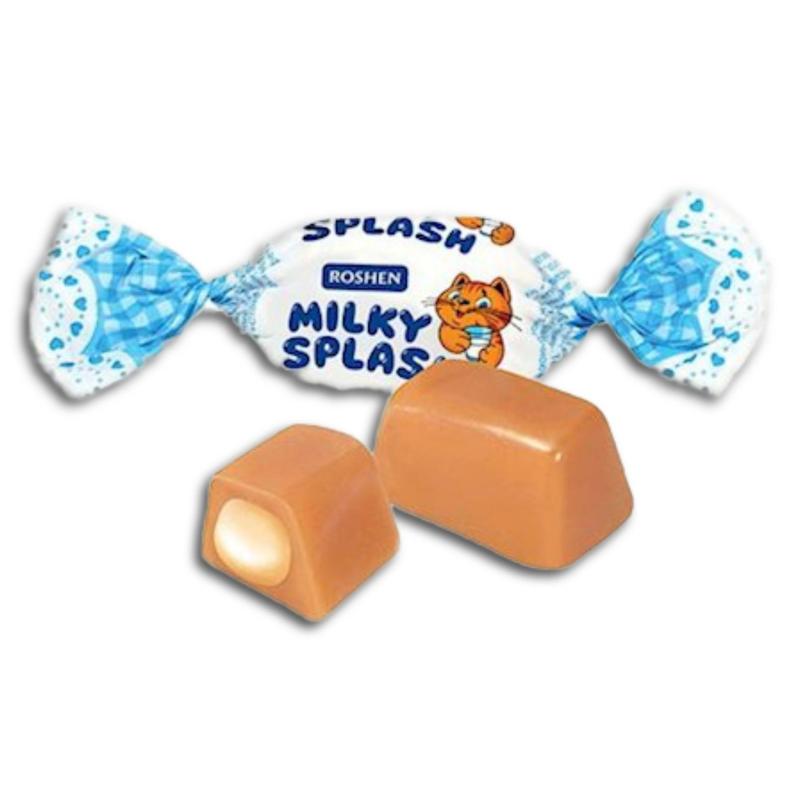 Image of Roshen Soft Caramel "milky Splash" With Milk Cream Filling, 200g