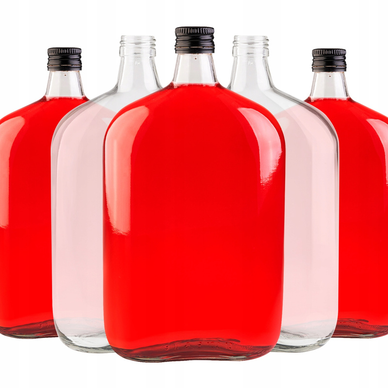 With A Flat 1 L For Home-made Liqueurs, Juices, Bimber, Wine, An Elegant For Storing And Serving Alcohol And Natural Beverages.
