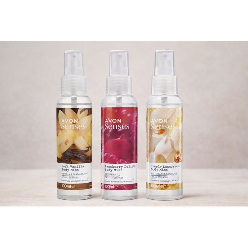 E-shop AVON 3er-Set MIST 100 ml - Vanille - Pfirsich
