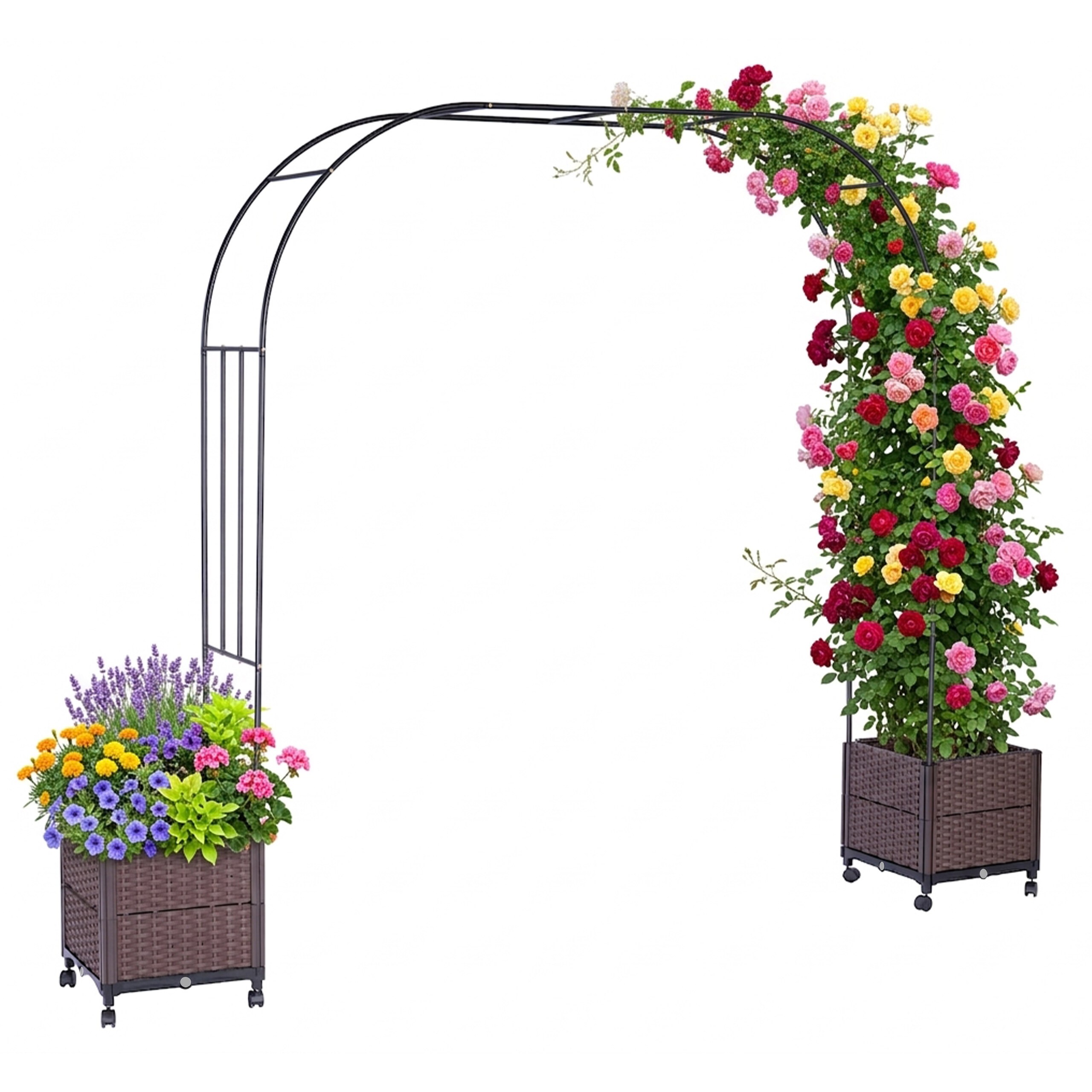 Rose Arch In Black/brown - (w)282 X (h)210 X (d)40 Cm
