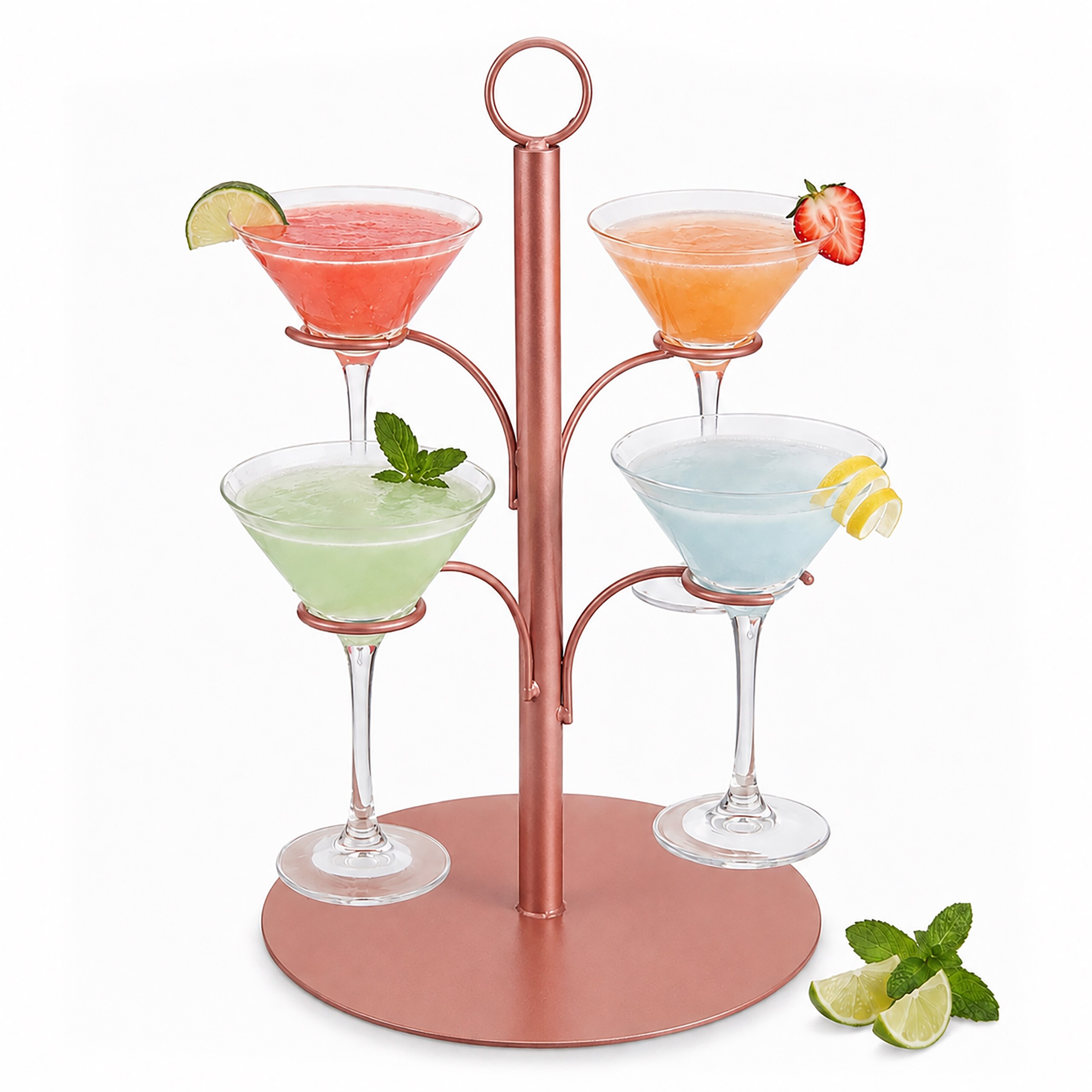 Drinks Tower In Rose Gold - 4 Glasses