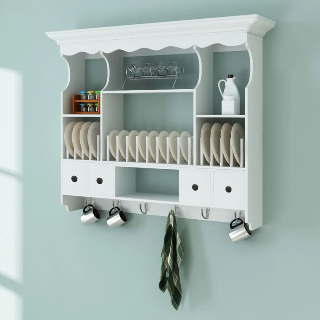 Vidaxl Wooden Wall-mounted Kitchen Cabinet White Kitchen Cabinet Wall Cabinet