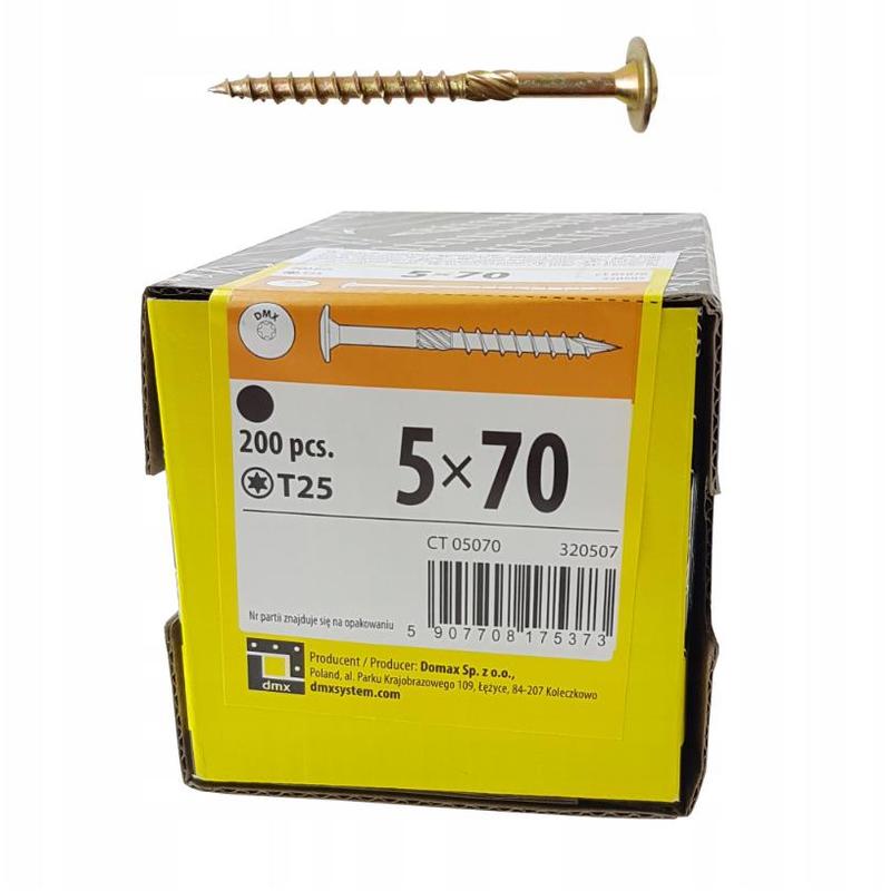 TEMU Vis à bois Domax avec tête jaune Tellerkopf 5 X , 200 pièces.