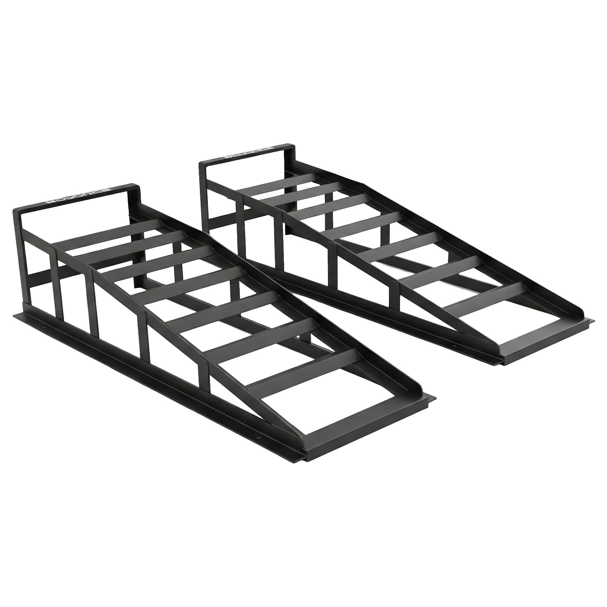 Image of - Pair Of Car Lift Ramps Up To 2.5 , Black Steel Vehicle Maintenance