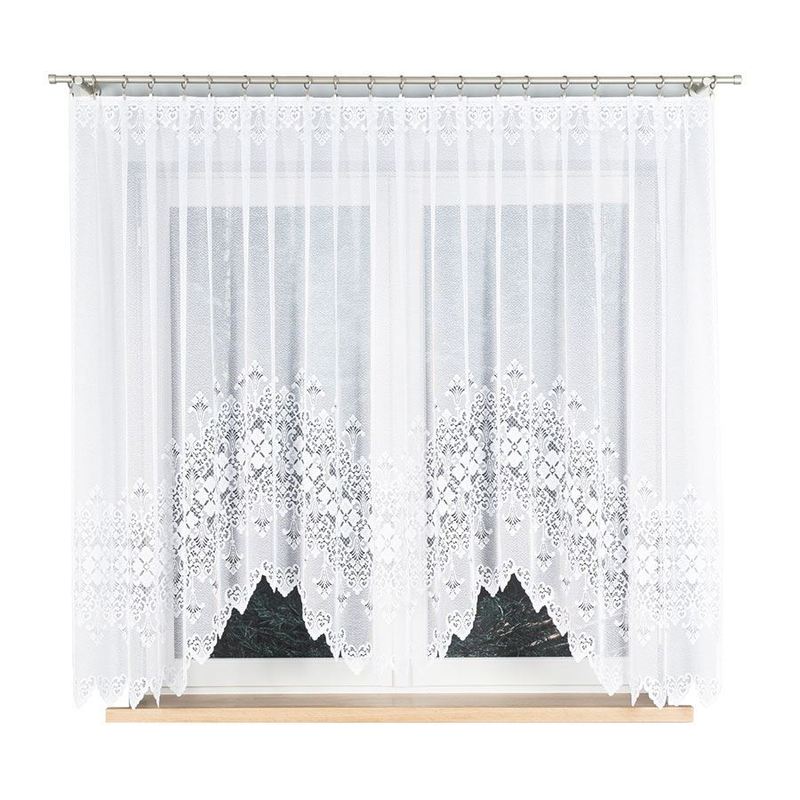 Jacquard Curtain, White, 300x160 Cm
