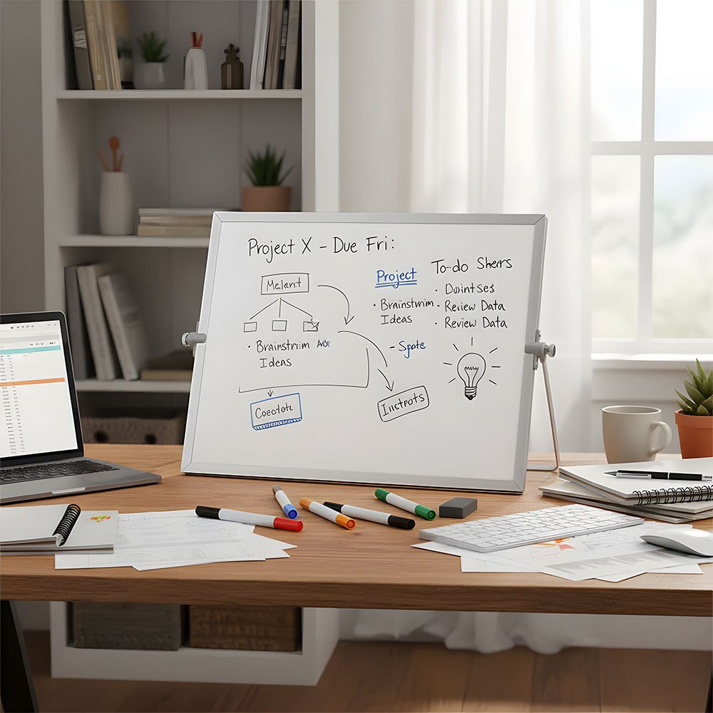TEMU Re- Magnetic Whiteboard, 15.7 X 11.9-inch Double-sided Tabletop Whiteboard With Stand, Portable Mini Whiteboard Set, Ideal For Drawing, Office