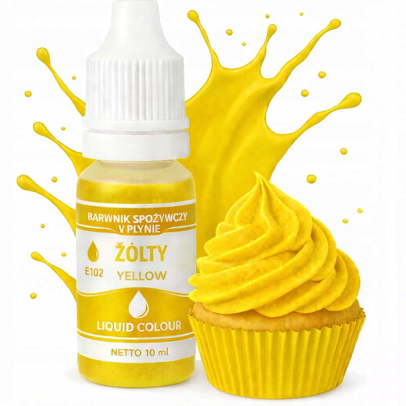 Image of Food Coloring Liquid Yellow For Cakes, Pastries, Ice Cream Mixes, And Desserts