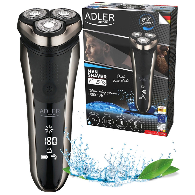 Image of Men's Rotary Shaver With , Waterproof Ipx7, 180 Minutes Of , Lcd Display, Usb-c Fast Charging, Precision Trimmer, Dry And Wet Shaving, Travel Lock, Perfect For Demanding Men