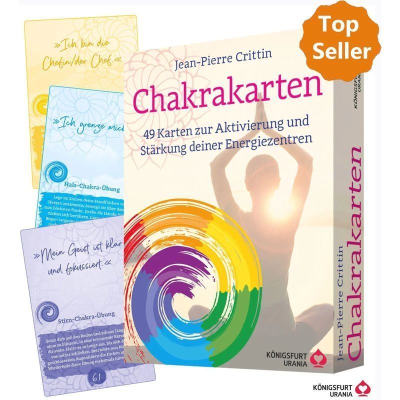 Image of Chakra Cards - Paperback - 49 Cards To Activate And Strengthen Your Energy Centers - Jean Pierre Crittin - 144 Pages - German - 2022 - Königsfurt Urania - Ean 9783868261981