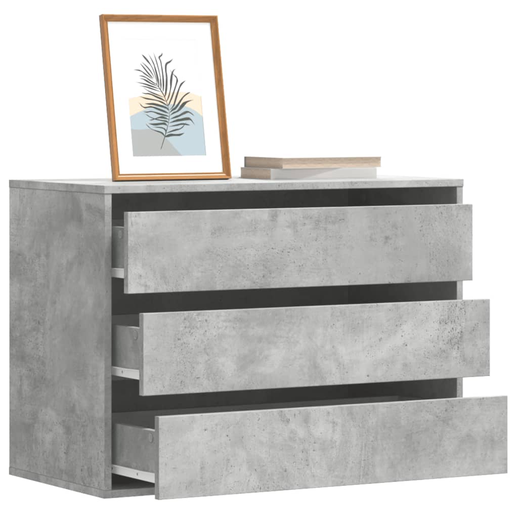 Image of Vidaxl Dresser, Sideboard With 3 Drawers, Drawer Cabinet For Living Room, Sideboard Hall Cabinet, Side Cabinet, Concrete Material