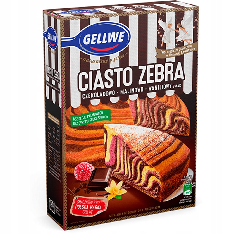 Image of Delicious Mixture For Home Baking Cake Zebra Chocolate-raspberry-vanilla Flavor 438g