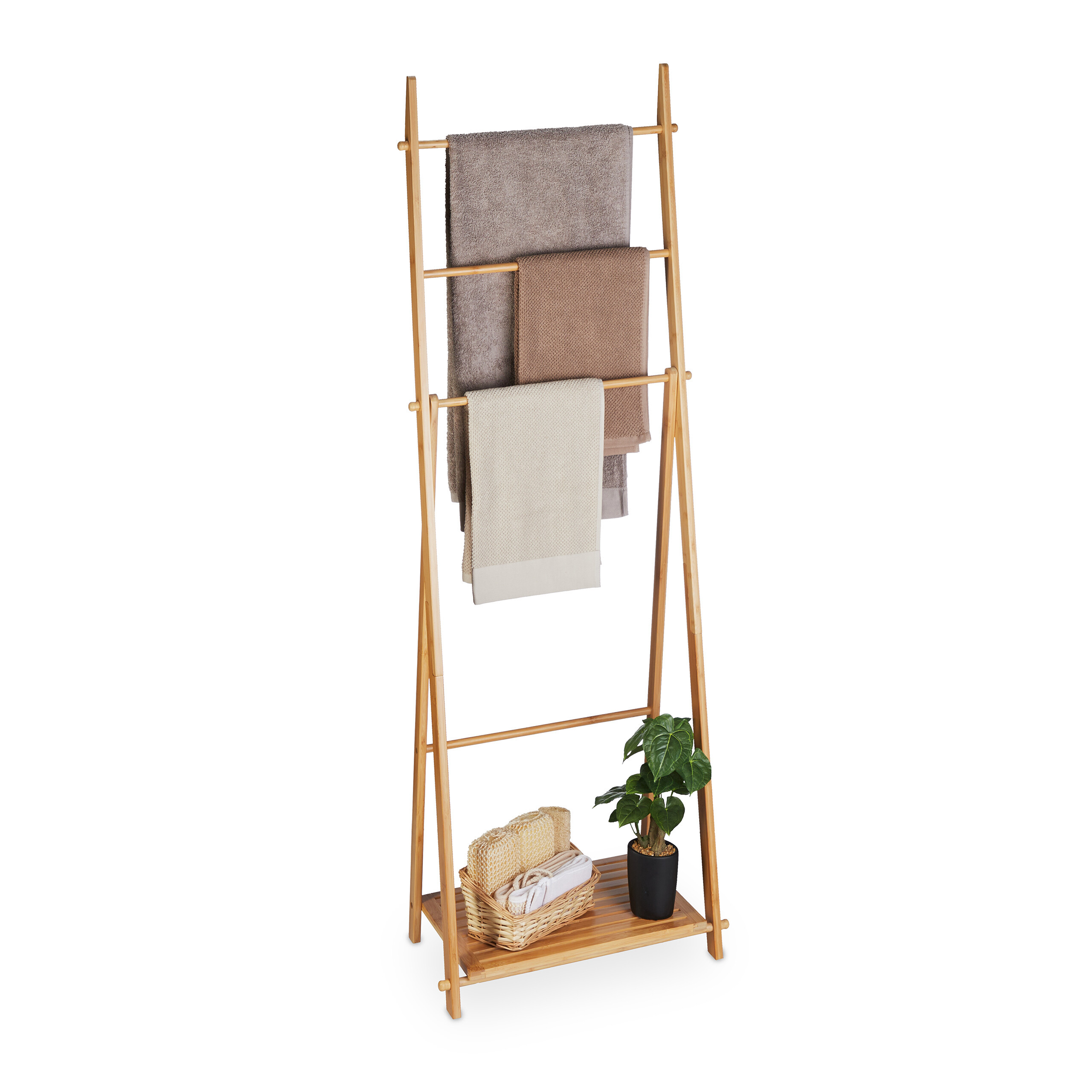 Towel Stand In Natural - (w)53.5 X (h)153 X (d)30 Cm