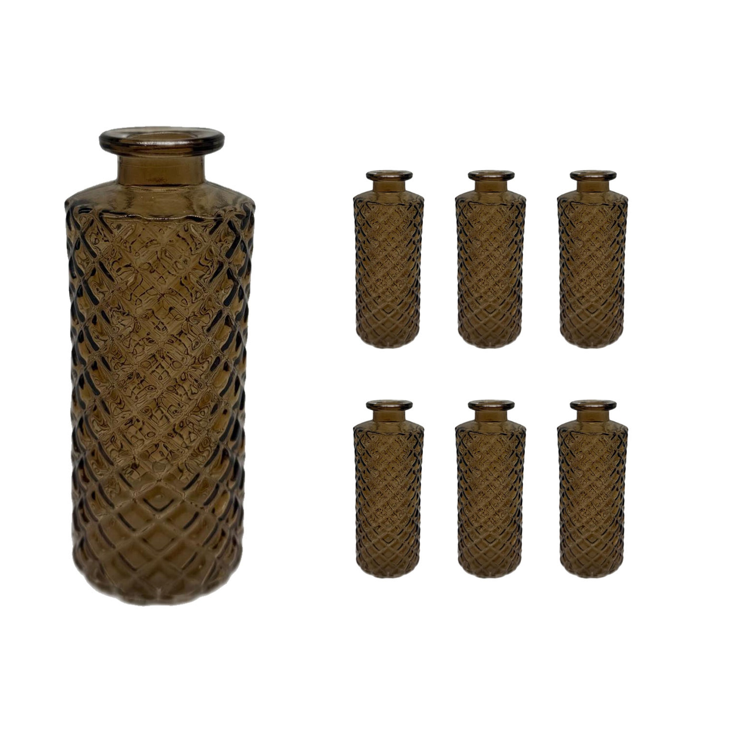 6 X Brown Vases