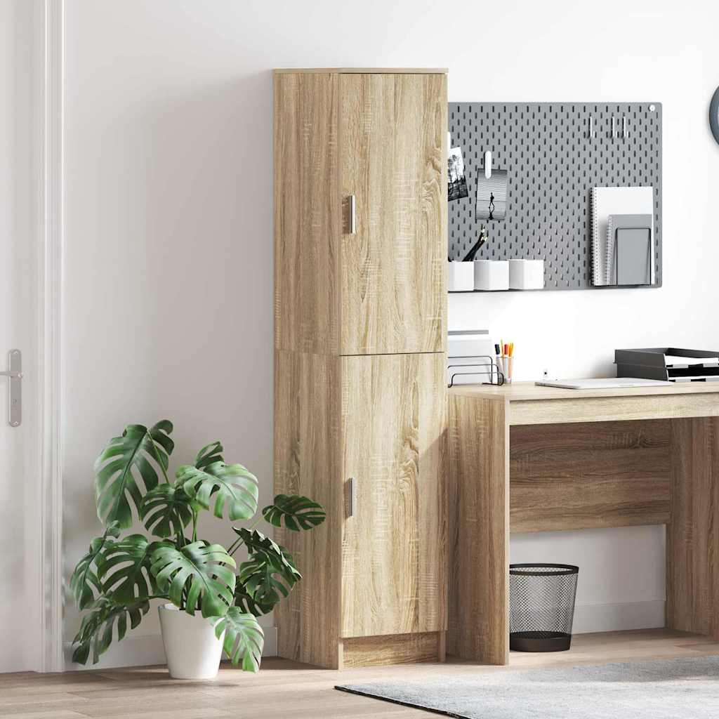 Vidaxl Minimalist Buffet Cabinet Oak Wood 2-door Hinge Freestanding Storage Solution For Dining Room Organization Modern Compact