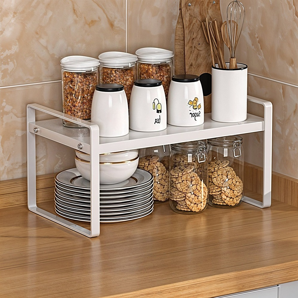 TEMU 1pc Kitchen Spice Rack, Kitchen Cupboard Shelves Organiser, Durable Metal Sink Shelf Storage Rack, Countertop Storage Pantry, Versatile Cabinet