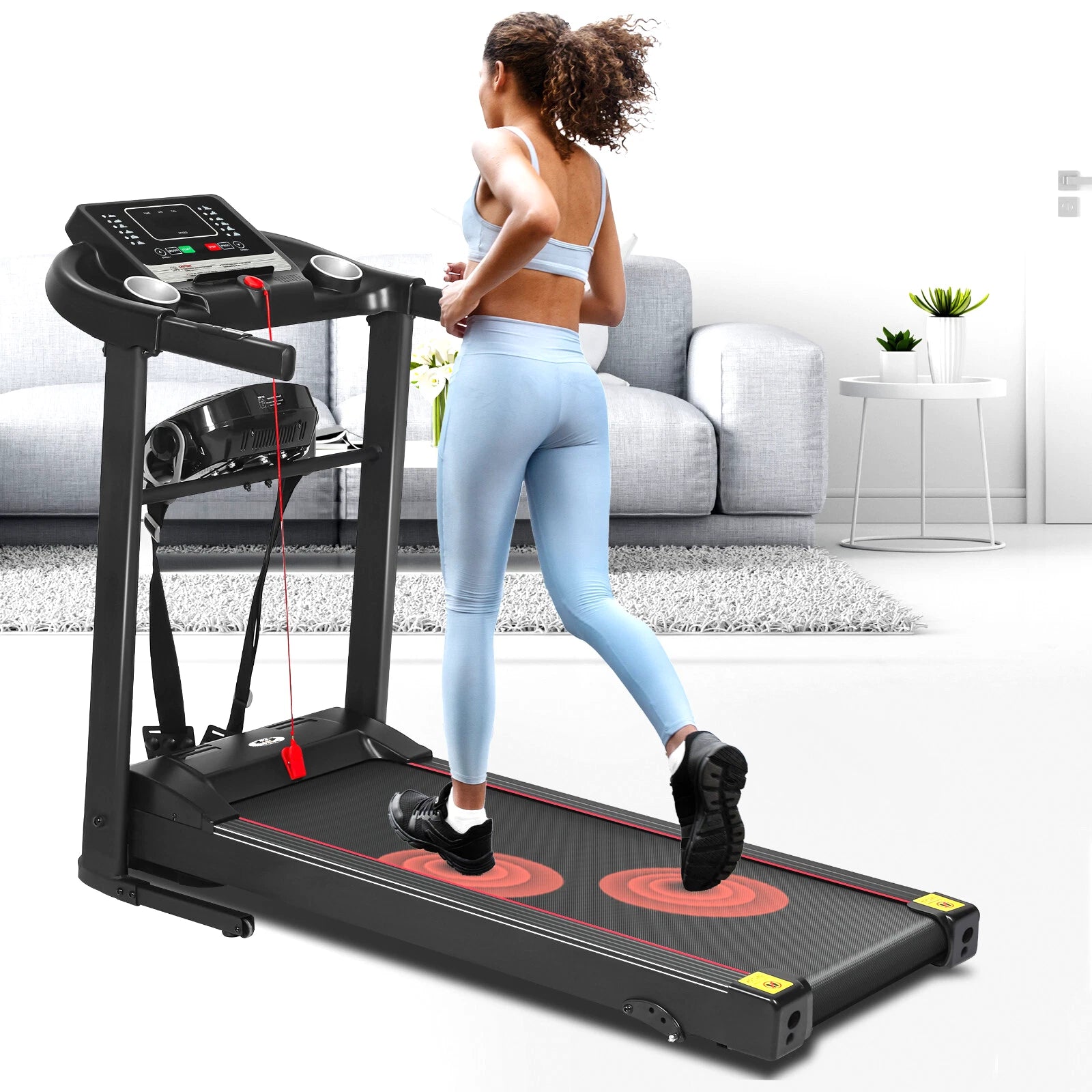 Foldable Electric Treadmill 2.0 HP Motorized Running Machine with Incline & Built-in Massager – Adjustable Speeds 1-12 km/h, LED Display, Home Gym Fitness Equipment