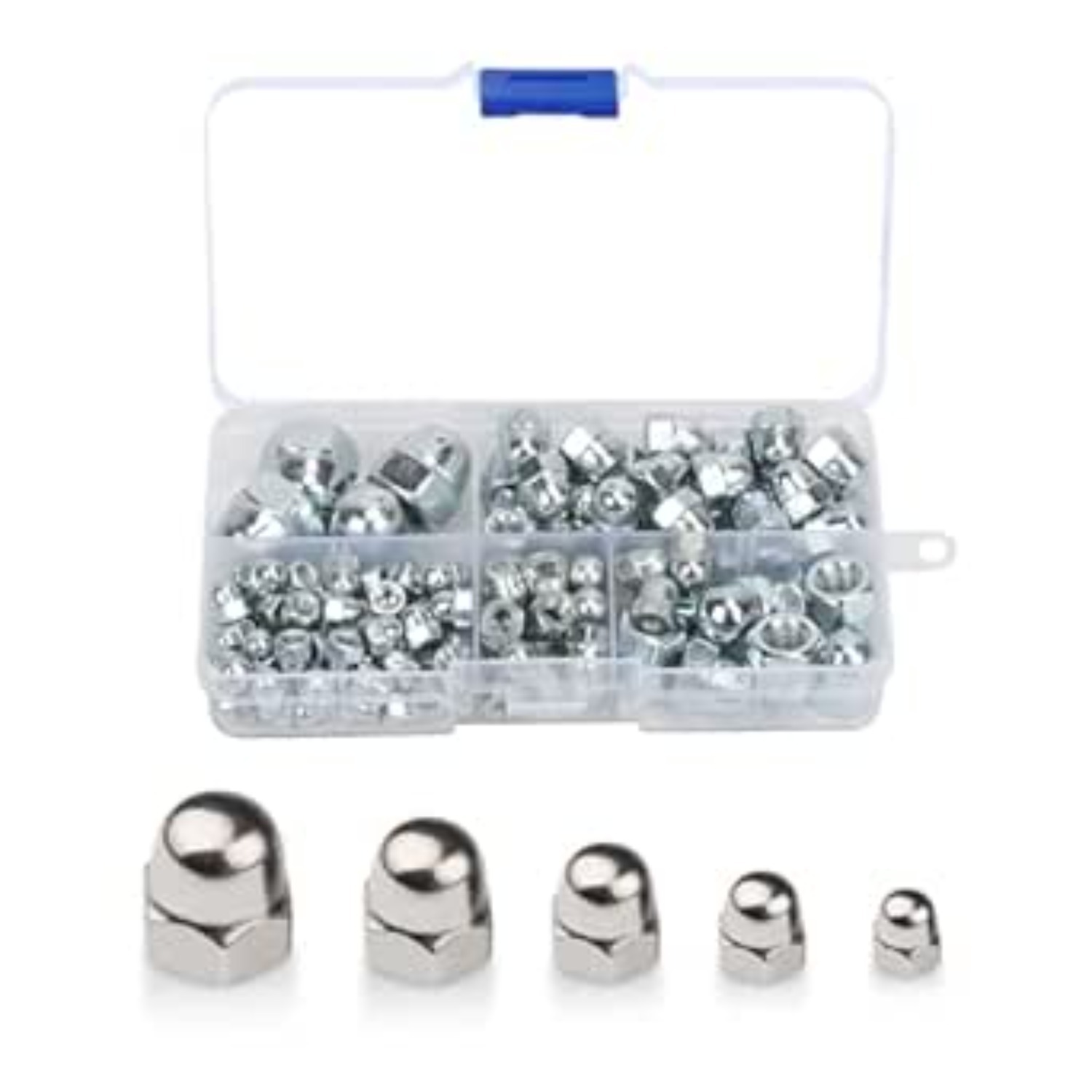125pcs Stainless Steel Hexagon Socket Head Cap Nuts Set In 5 Sizes (m4, M5, M6, M8, M10) With Storage Box-party Favors Set
