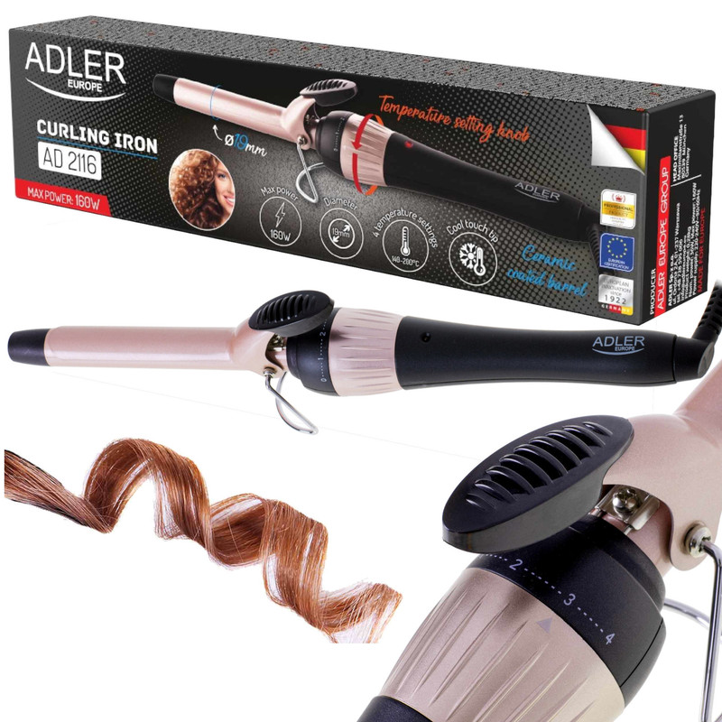 Ceramic Coated Curling Iron: And Waves Without Damage, 4 Temperature Settings, Safe And Comfortable Use