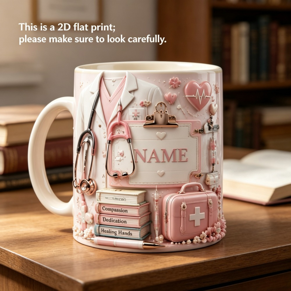 TEMU Taza Personalizada con Impresión 2D, Taza de Café Personalizada con , Diseño 2D, Taza de Café con Tema , Taza para Médicos y Profesionales de ,