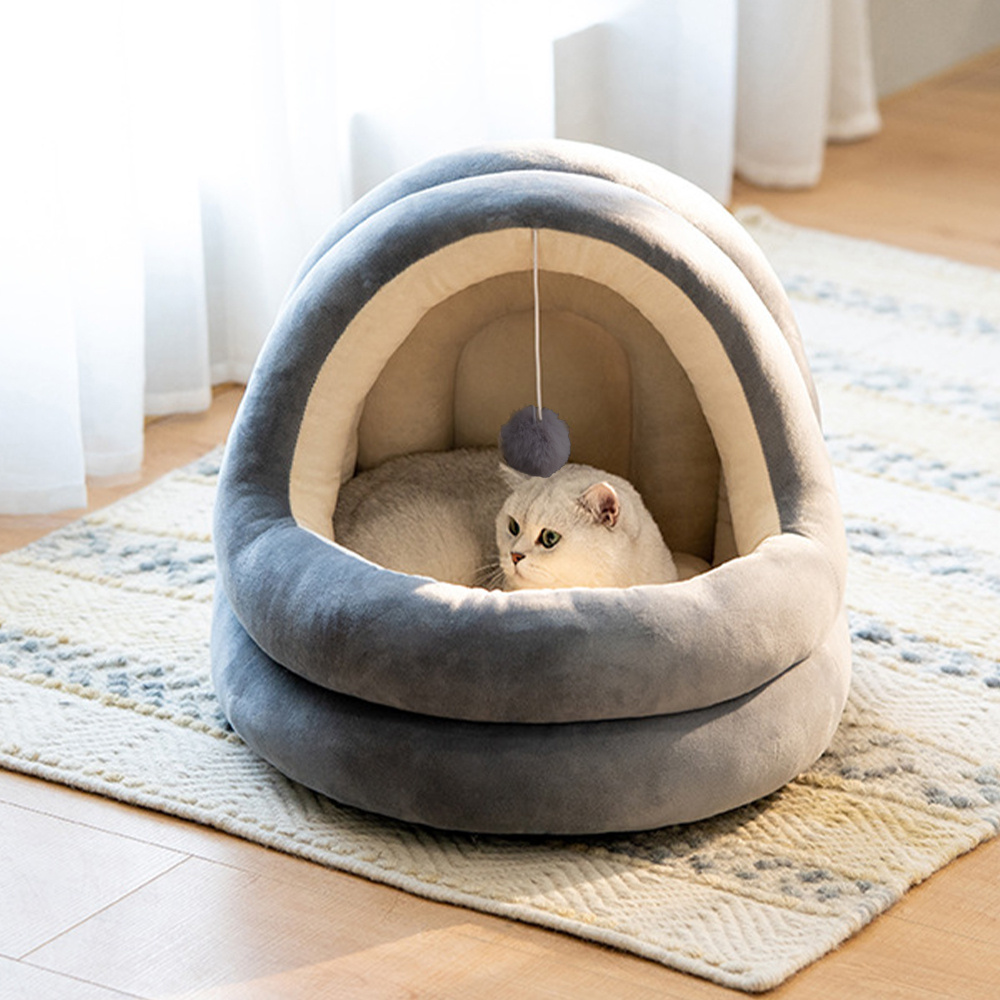 TEMU Winter Plush Pet Bed Cat Nest Round Kennel Pet Mat Cat Bed Dog Bed Pet Supplies Round Pet Bed, Round Pet Cushion With Non-slip Base For Dogs And