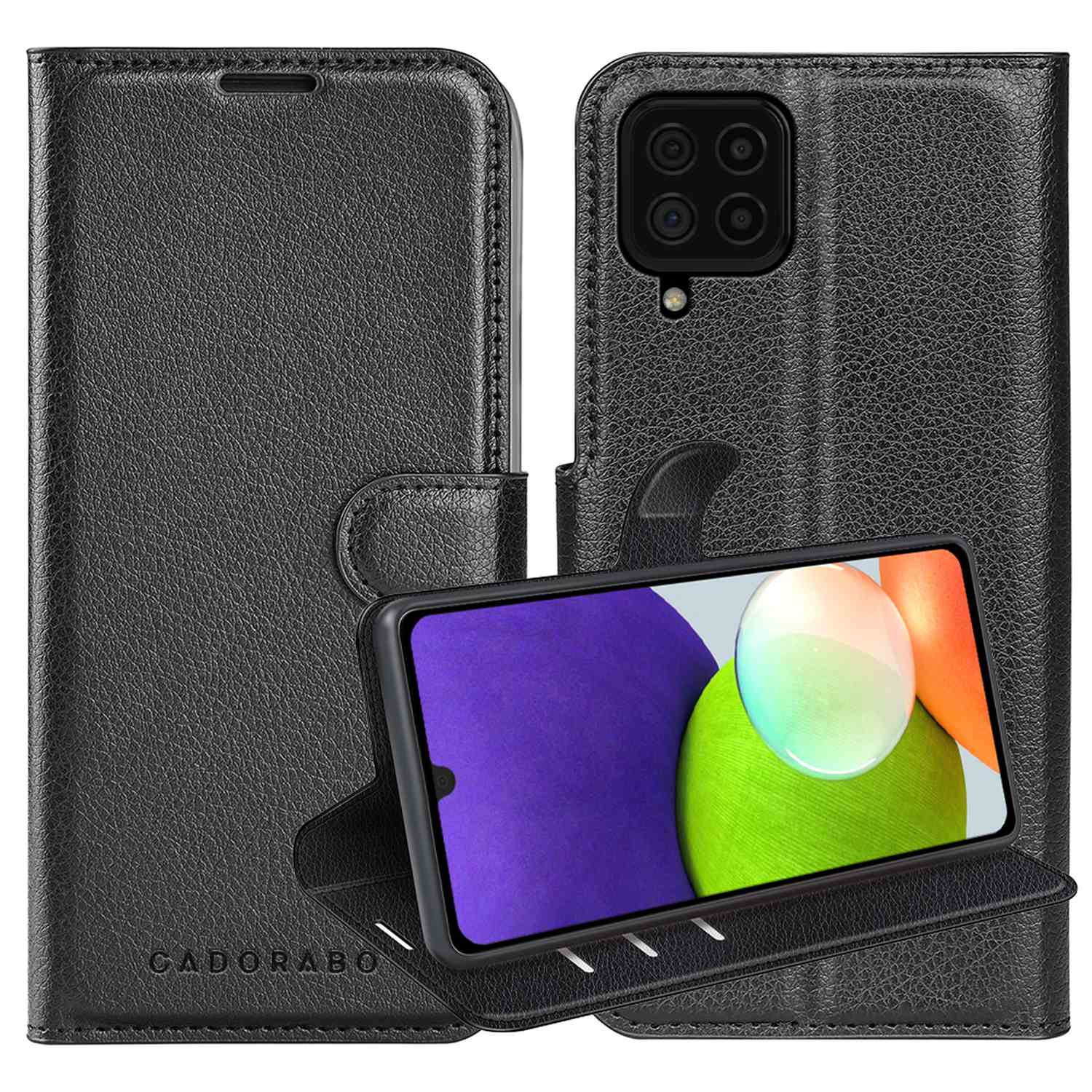 Image of Compatible For Galaxy A22 4g / M22 / M32 4g Case Protective Cover With Magnetic Closure, Stand Function And Card Slot Flip Case Cover Etui Mobile Phone Case Book Bag