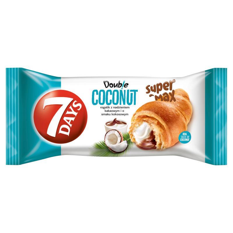 Image of 7 Days Double Super Max Croissant With Cocoa Filling And Coconut Flavor 110 G